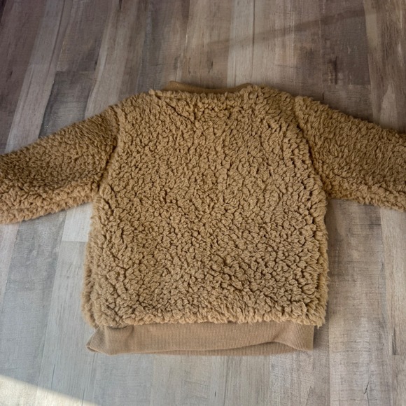 NEW 7 For All Mankind Baby 3/6 Long Sleeve Sherpa Sweatshirt Brown - Picture 4 of 4